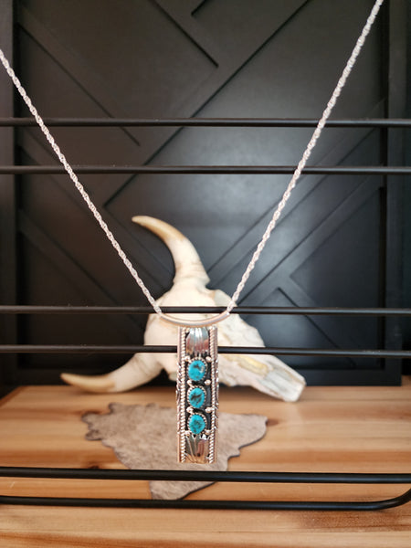 RITA DAWES SLEEPING BEAUTY TURQUOISE SLIDER NECKLACE