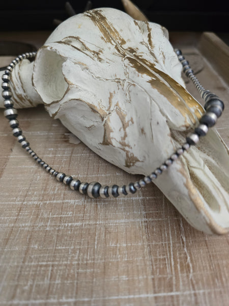 MULTI BEAD STERLING SILVER NAVAJO PEARL NECKLACE