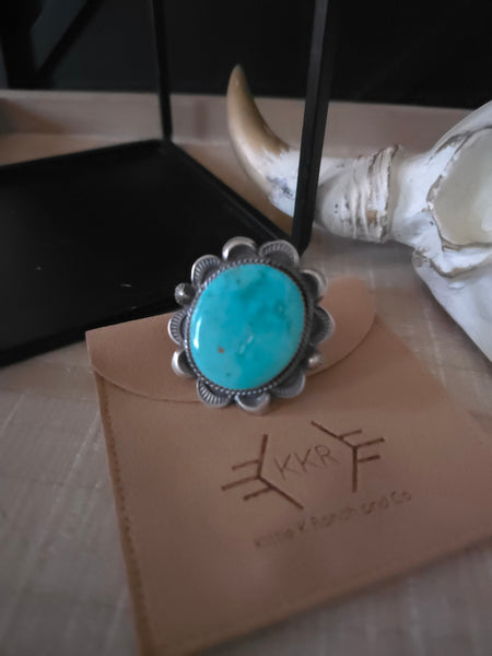 TIA LONG LARGE TURQUOISE STONE RING