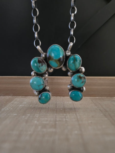 AUGUSTINE LARGO KINGMAN TURQUOISE NAJA NECKLACE