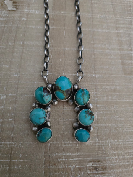 AUGUSTINE LARGO KINGMAN TURQUOISE NAJA NECKLACE