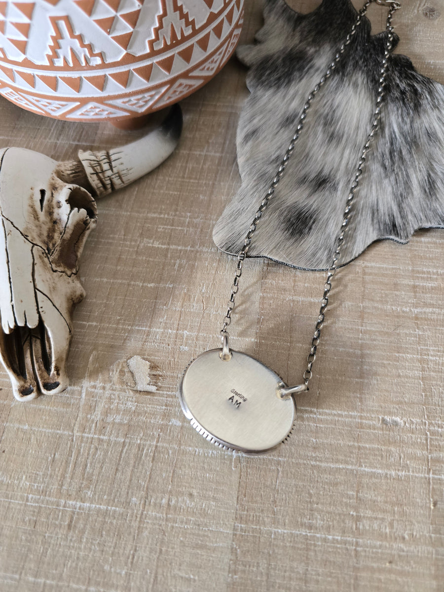 ALFRED MARTINEZ OVAL #8 TURQUOISE BAR NECKLACE – Kittie K Ranch and Co