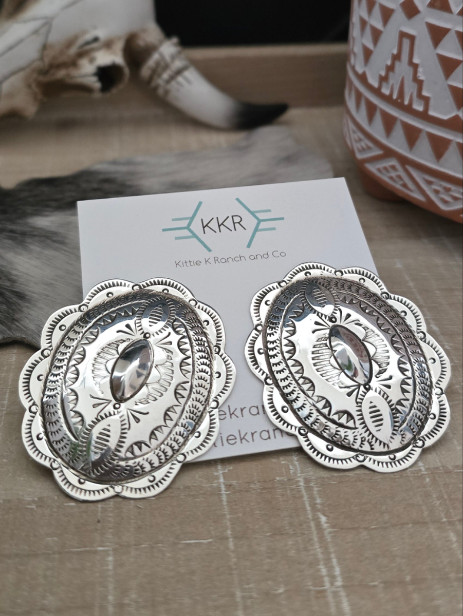 Jimmie James Jr Xl Sterling Silver Concho Studs – Kittie K Ranch And Co