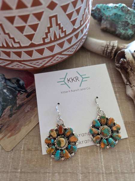 JASON BENALLY CLUSTER MIXED STONE EARRINGS
