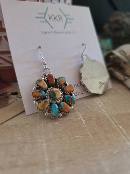 JASON BENALLY CLUSTER MIXED STONE EARRINGS