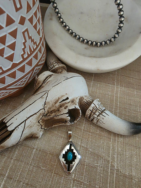 FELIX PERRY TURQUOISE SHADOW BOX PENDANT
