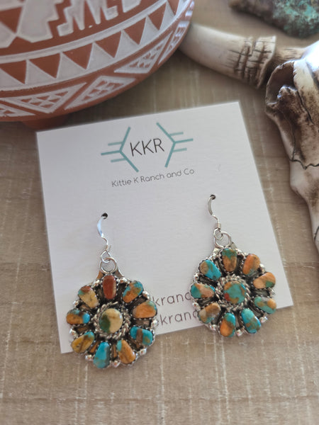 JASON BENALLY CLUSTER MIXED STONE EARRINGS