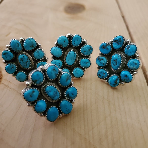 MARCUS GISHAL SLEEPING BEAUTY TURQUOISE CLUSTER RING
