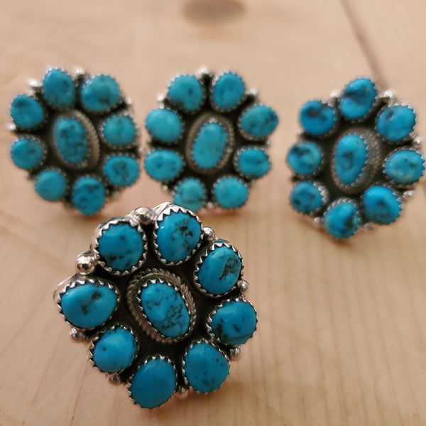 MARCUS GISHAL SLEEPING BEAUTY TURQUOISE CLUSTER RING