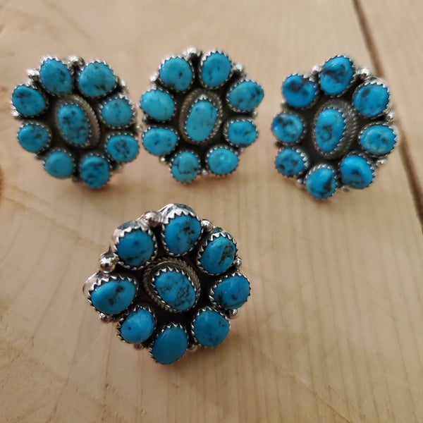 MARCUS GISHAL SLEEPING BEAUTY TURQUOISE CLUSTER RING