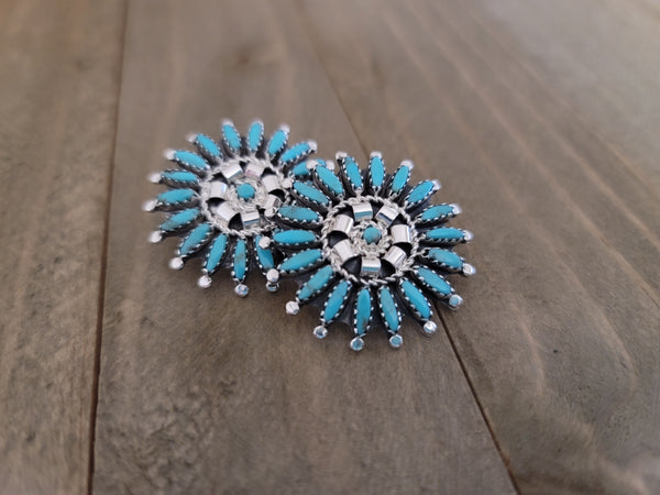 THE ROSEMARY NEEDLEPOINT CLUSTER STUDS