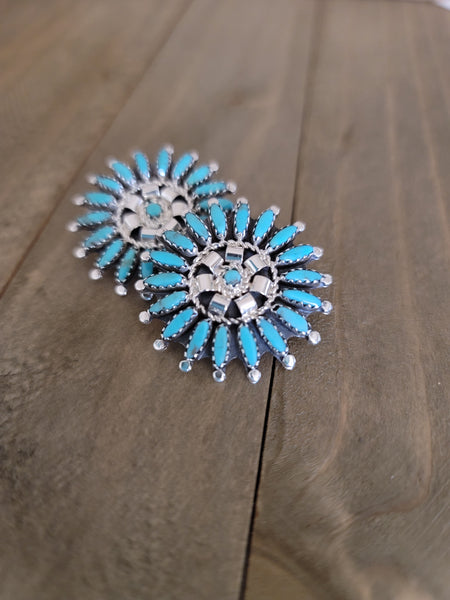 THE ROSEMARY NEEDLEPOINT CLUSTER STUDS