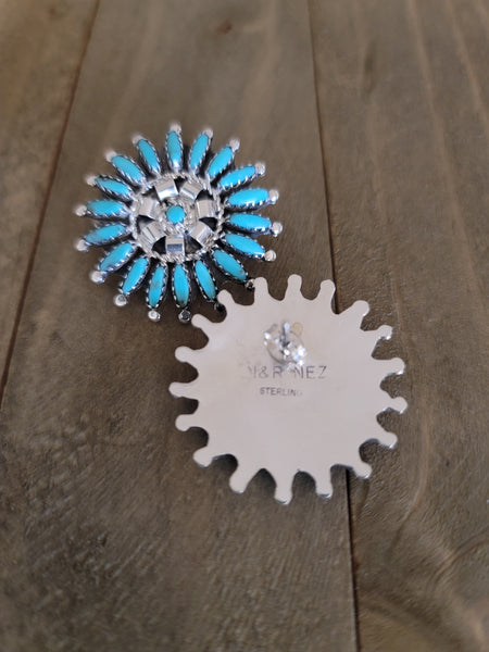 THE ROSEMARY NEEDLEPOINT CLUSTER STUDS