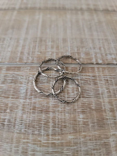 VERNA TAHE STERLING SILVER TWISTED WIRE BAND