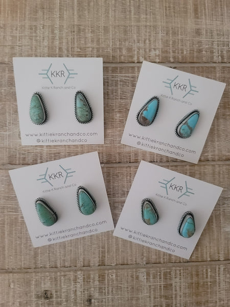 THE DREAMA TEARDROP TURQUOISE PUNCHY STUDS