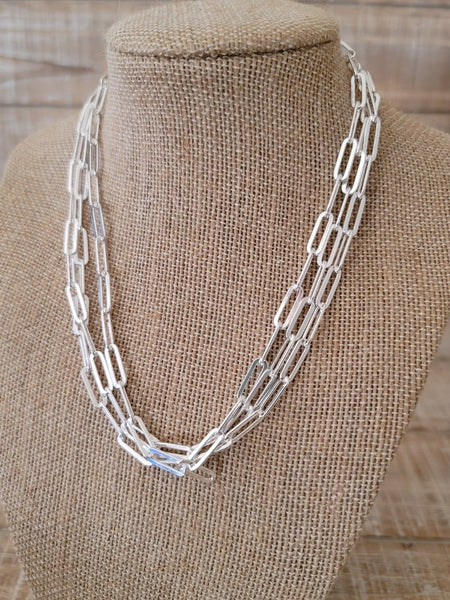 STERLING SILVER PAPER CLIP CHAIN