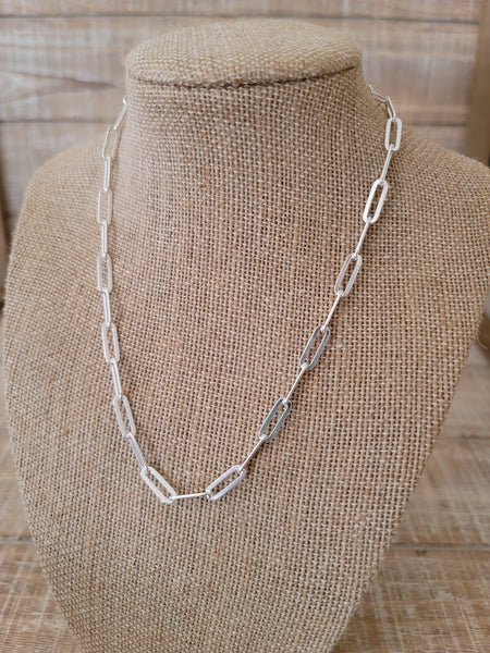 STERLING SILVER PAPER CLIP CHAIN