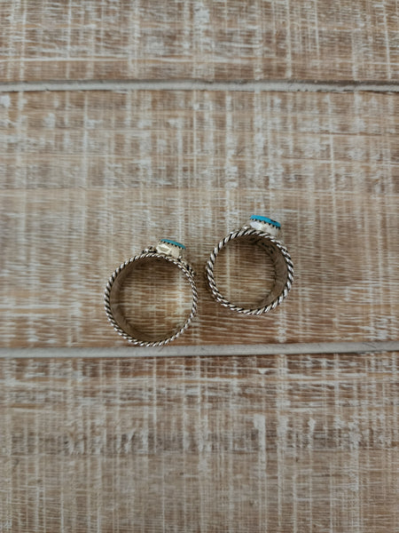 NELSON SILGADO JR WIDE BAND TURQUOISE RING