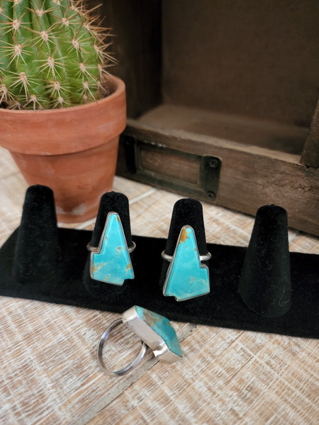 ROBERT SHAKEY TURQUOISE LIGHTNING BOLT RING