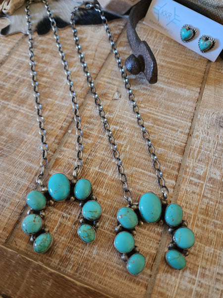 AUGUSTINE LARGO KINGMAN TURQUOISE NAJA NECKLACE