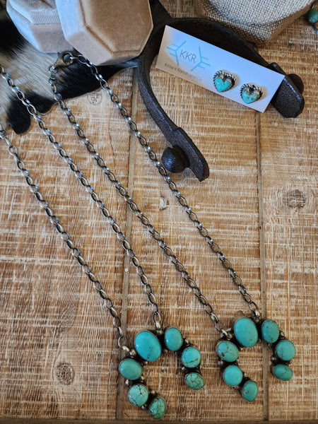 AUGUSTINE LARGO KINGMAN TURQUOISE NAJA NECKLACE