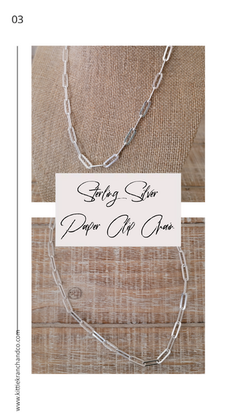 STERLING SILVER PAPER CLIP CHAIN