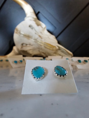 Turquoise Solitaire Stud Earrings – Baby Gold