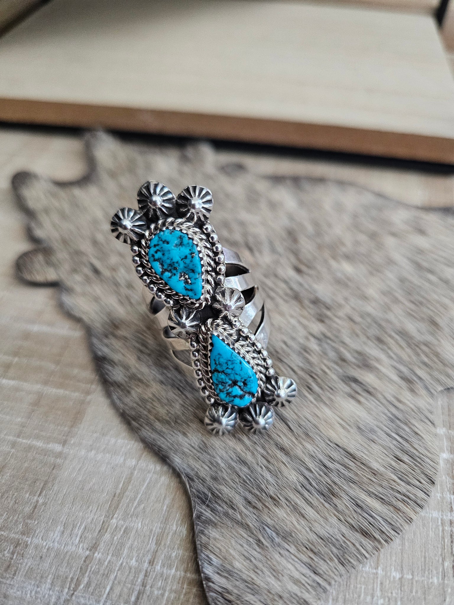 Unique Turquoise Gemstone Ring With Hidden Inner Chamber