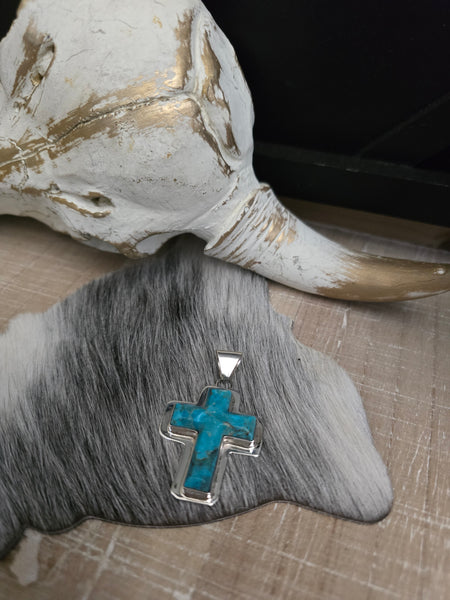 RITA DAWES TURQUOISE PENDANT CROSS