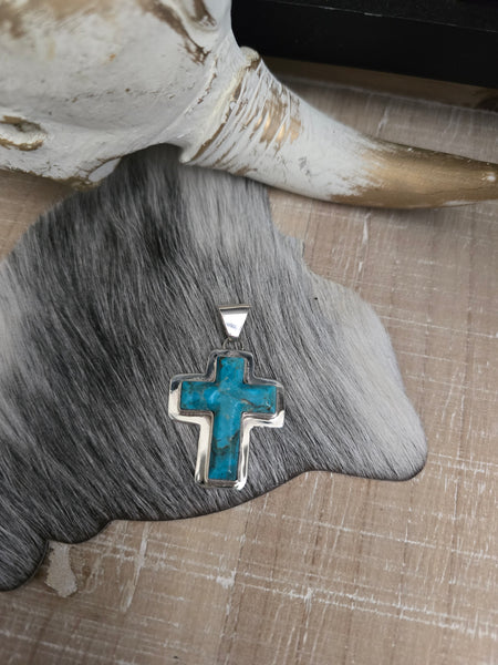 RITA DAWES TURQUOISE PENDANT CROSS