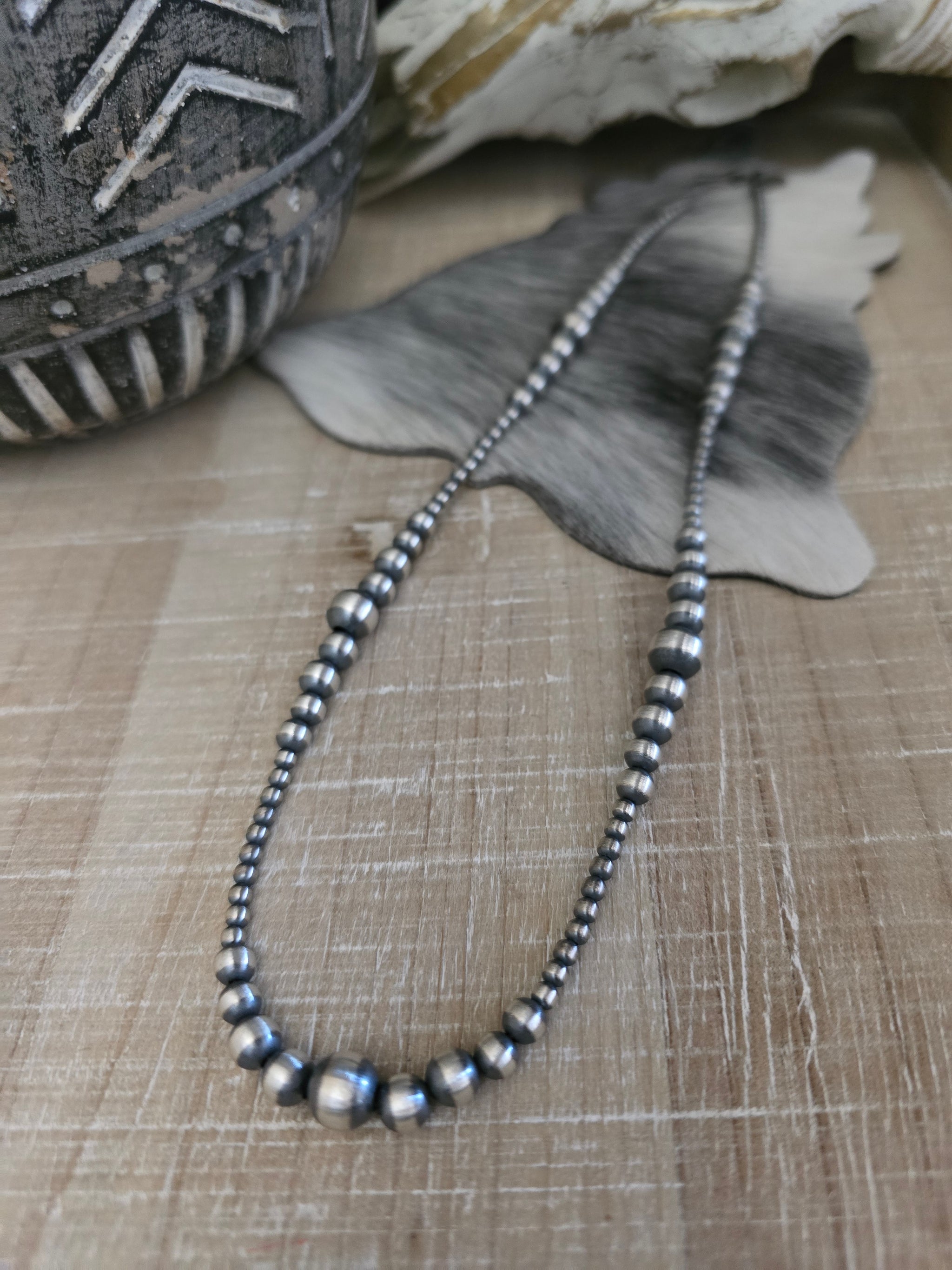 MULTI BEAD STERLING SILVER NAVAJO PEARL NECKLACE – Kittie K Ranch