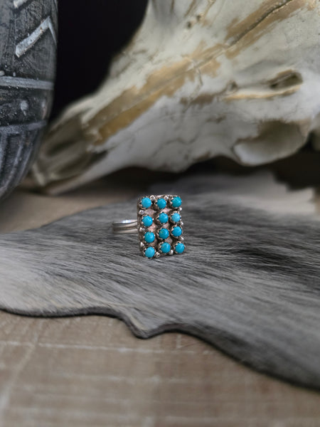 GENEVIEVE SHERMAN TURQUOISE TWELVE STONE RING