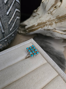 GENEVIEVE SHERMAN TURQUOISE TWELVE STONE RING