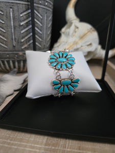 ALICIA WILSON KINGMAN TURQUOISE CLUSTER BRACELET