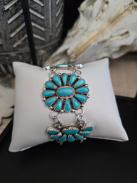 ALICIA WILSON KINGMAN TURQUOISE CLUSTER BRACELET