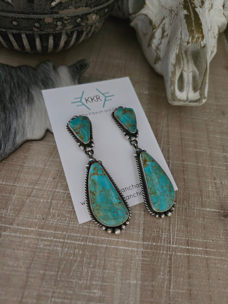 ELOUISE KEE LARGE KINGMAN TURQUOISE DANGLE