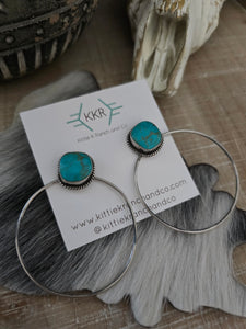 ELOUISE KEE KINGMAN TURQUOISE HOOP EARRINGS