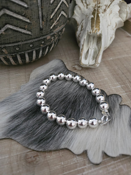 10 MM STERLING SILVER NAVAJO PEARL BRACELET