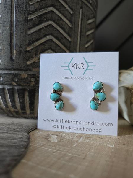 MAXINE RAMIREZ TURQUOISE TRINITY EARRINGS