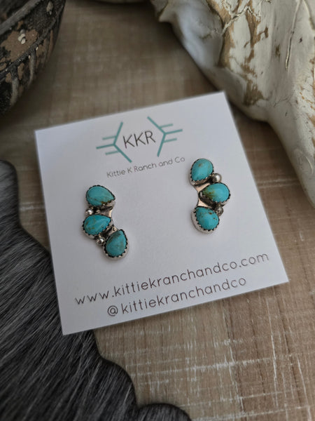 MAXINE RAMIREZ TURQUOISE TRINITY EARRINGS