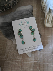 MAXINE RAMIREZ KINGMAN TURQUOISE DANGLE STUD EARRINGS