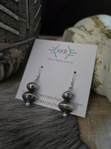 TWO SAUCER BEAD NAVAJO PEARL EARRINGS