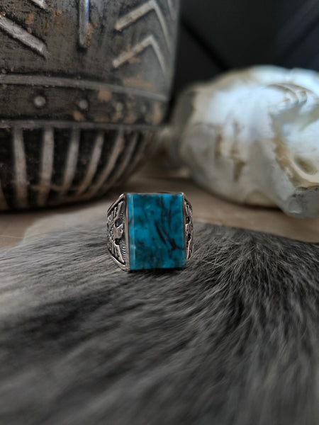 RITA DAWES TURQUOISE THUNDERBIRD MENS RING