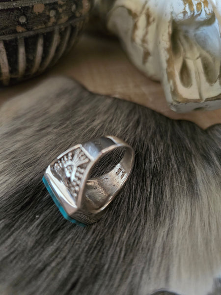 RITA DAWES TURQUOISE THUNDERBIRD MENS RING