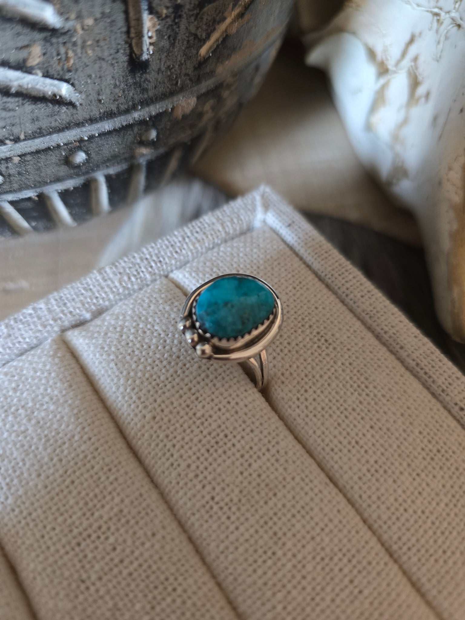 RITA DAWES FREE FORM TURQUOISE STONE RING