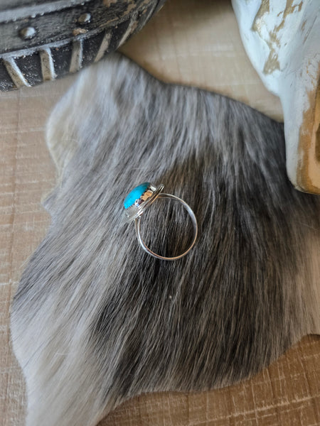 RITA DAWES FREE FORM TURQUOISE STONE RING