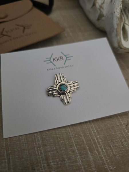 TYRONE CASTILLO TURQUOISE ZIA PIN