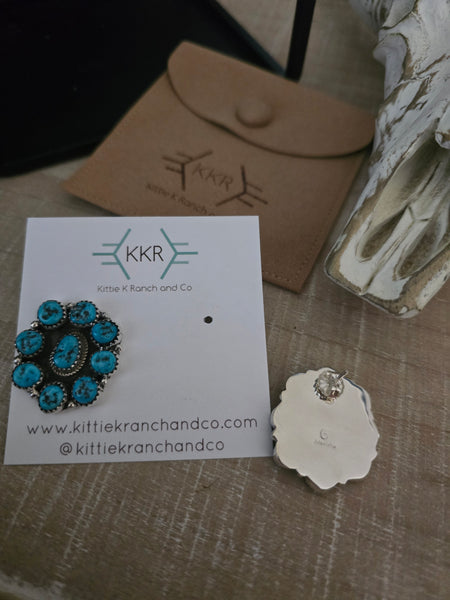 MARCUS GISHAL TURQUOISE CLUSTER STUD EARRINGS