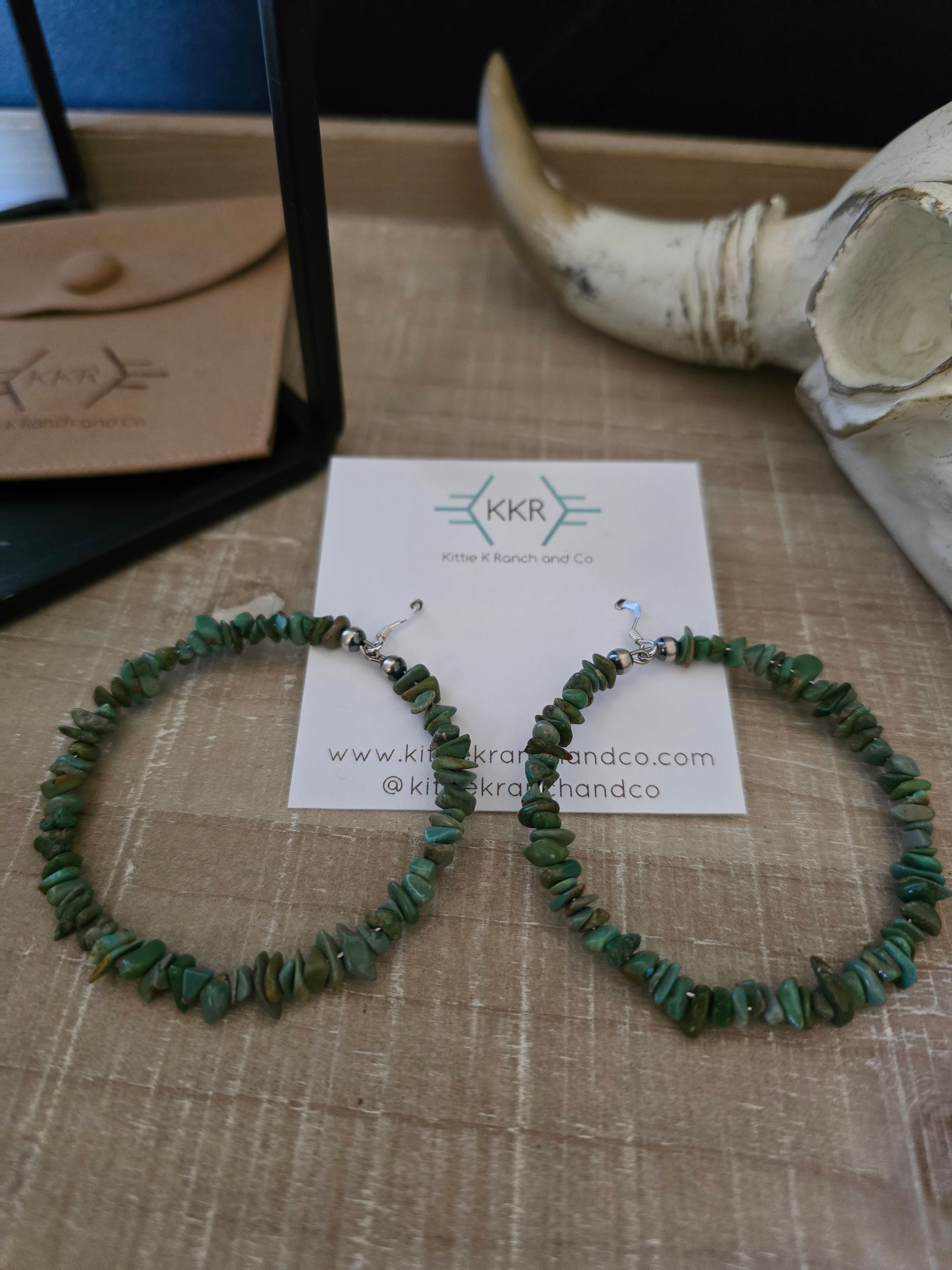 SHANIA DOOLINE LARGE TURQUOISE HOOPS – Kittie K Ranch and Co