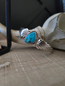 DAVID MORRIS FEATHER AND TURQUOISE STONE CUFF